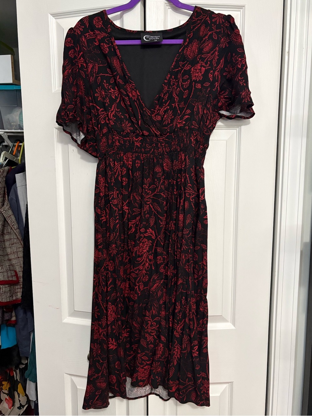Victorian Brocade Dress from Midnight Hour, size L, elastic waist.